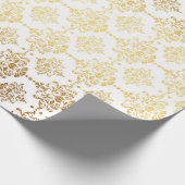 Royal Golden Ornament White Floral Princess Cadeaupapier (Hoek)