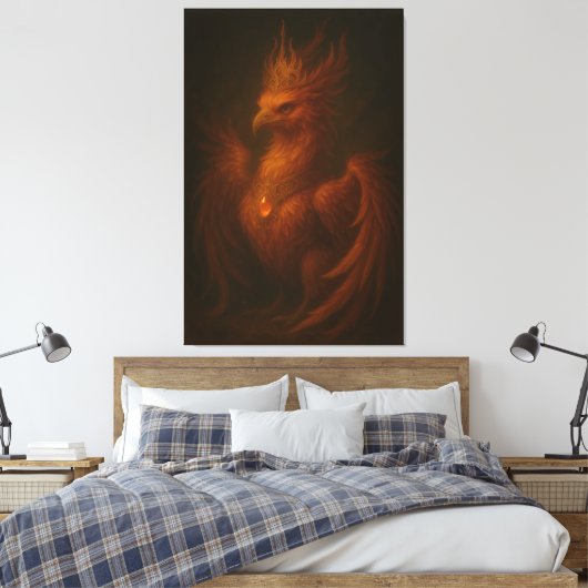 Royal Golden Phoenix – Elite Fine Art Collection Canvas Afdruk (Insitu (Slaapkamer))