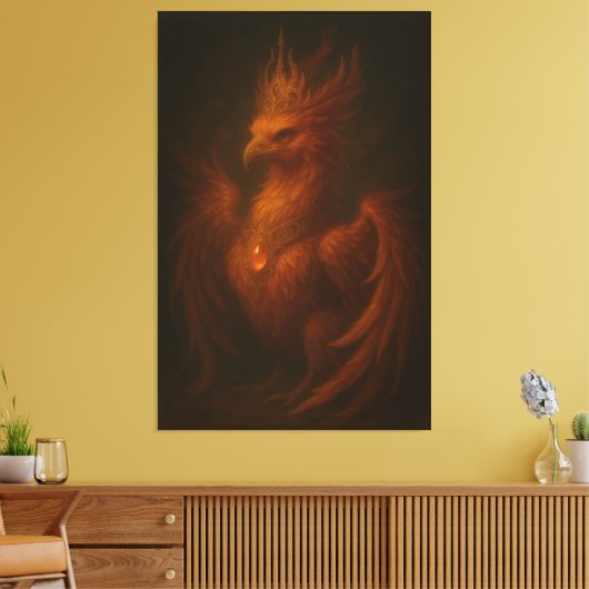Royal Golden Phoenix – Elite Fine Art Collection Canvas Afdruk (Insitu (Woonkamer))
