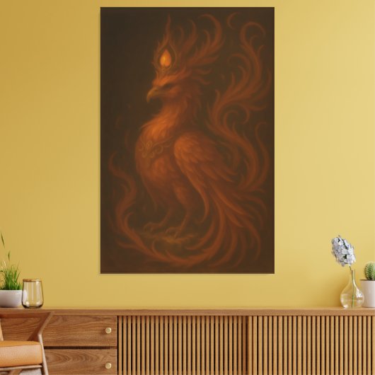 Royal Golden Phoenix – Elite Fine Art Collection Canvas Afdruk (Insitu (Woonkamer))