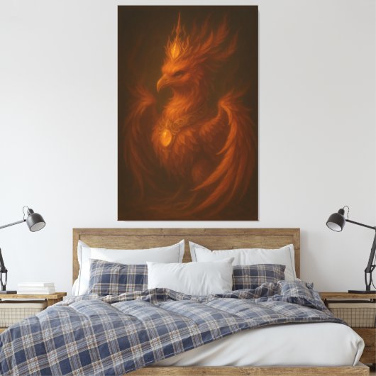 Royal Golden Phoenix – Elite Fine Art Collection Canvas Afdruk (Insitu (Slaapkamer))