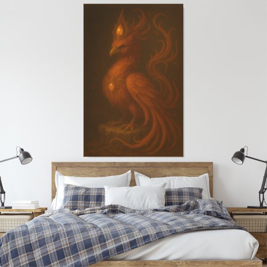 Royal Golden Phoenix – Elite Fine Art Collection Canvas Afdruk (Insitu (Slaapkamer))