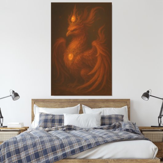 Royal Golden Phoenix – Elite Fine Art Collection Canvas Afdruk (Insitu (Slaapkamer))