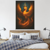 Royal Golden Phoenix · Luxury Fine Art Canvas Prin (Insitu (Slaapkamer))