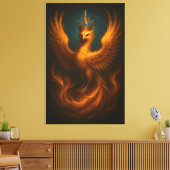 Royal Golden Phoenix · Luxury Fine Art Canvas Prin (Insitu (Woonkamer))