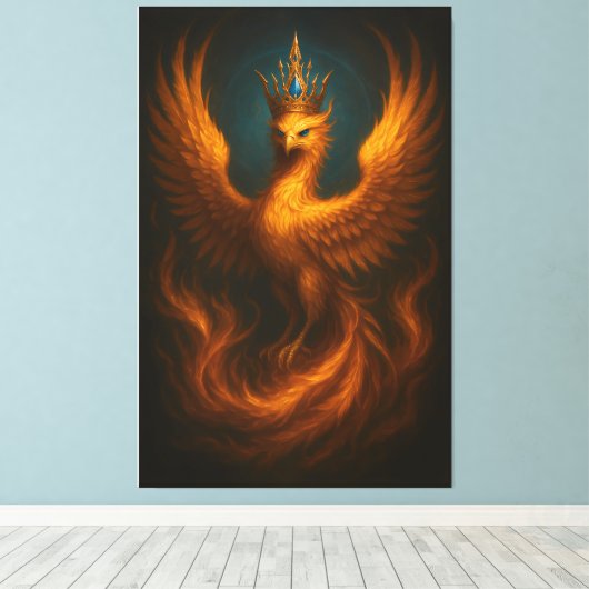 Royal Golden Phoenix · Luxury Fine Art Canvas Prin Afdruk (Insitu (Houten vloer))