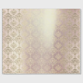 Royal Golden Pink Rose Metallic Floral Princess Cadeaupapier (Vlak)