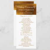 Royal Golden Shiny White Wedding Programme Programmakaart (Voorkant / Achterkant)