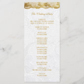 Royal Golden White Lace Wedding Programme Programmakaart (Achterkant)