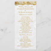 Royal Golden White Lace Wedding Programme Programmakaart (Voorkant)