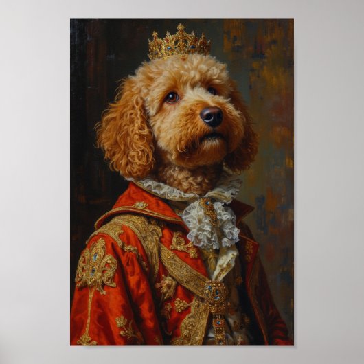 Royal Goldendoodle Portrait Poster (Voorkant)