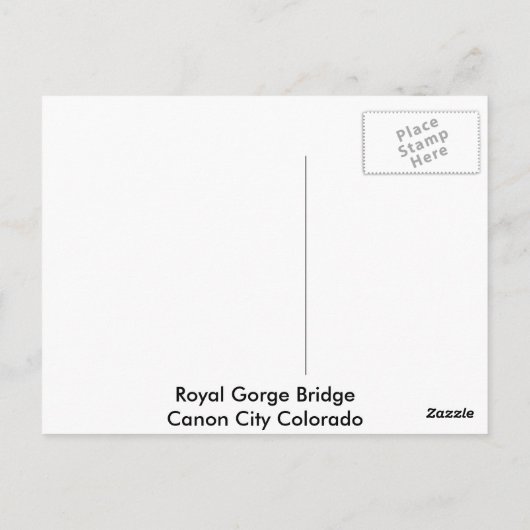 Royal Gorge Bridge - Postkaart (Achterkant)