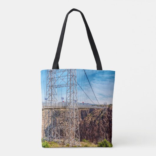 Royal Gorge Bridge Side Uitzicht Canvas tas (Achterkant)