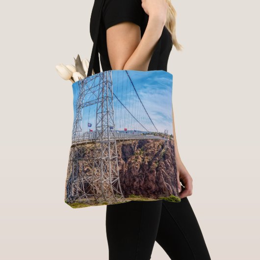 Royal Gorge Bridge Side Uitzicht Canvas tas (Dichtbij)