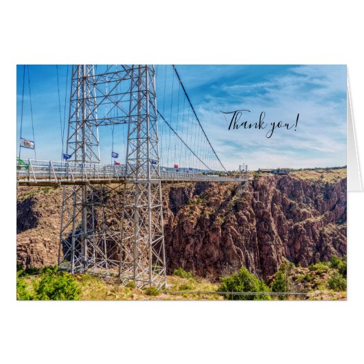 Royal Gorge Bridge Side Uitzicht dank u kaart (Voorkant Horizontaal)