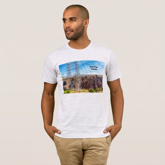 Royal Gorge Bridge Side Uitzicht Mannen T-shirt (Voorkant volledig)