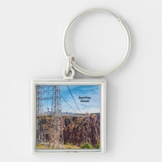 Royal Gorge Bridge Side Uitzicht Square Sleutelhan Sleutelhanger (Voorkant)