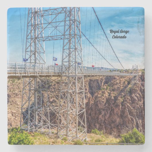 Royal Gorge Bridge Side Uitzicht Stone Onderzetter (Voorkant)
