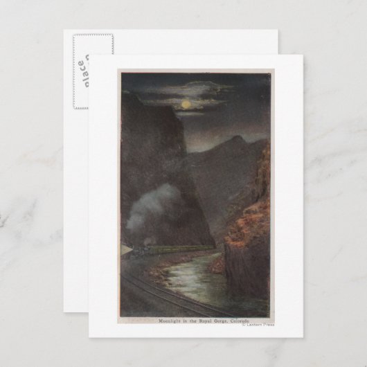 Royal Gorge, CO - Moonlight Uitzicht of Train in Briefkaart (Voorkant / Achterkant)
