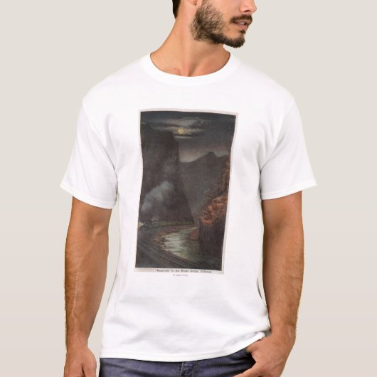 Royal Gorge, CO - Moonlight Uitzicht of Train in T-shirt (Voorkant)