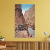 Royal Gorge, CO - Uitzicht van de Hanging Bridge Canvas Afdruk (Insitu (Woonkamer))