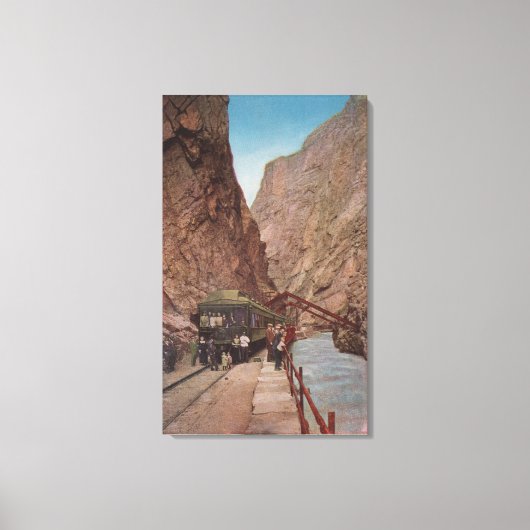 Royal Gorge, CO - Uitzicht van de Hanging Bridge Canvas Afdruk (Voorkant)