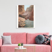 Royal Gorge, CO - Uitzicht van Train naast de rivi Canvas Afdruk (Insitu (Woonkamer))