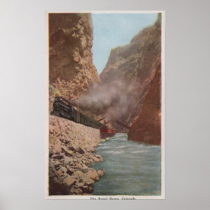 Royal Gorge, CO - Uitzicht van Train naast de rivi Poster