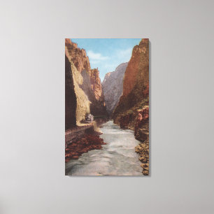 Royal Gorge, CO - Uitzicht van Train , rivier Canvas Afdruk