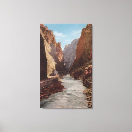 Royal Gorge, CO - Uitzicht van Train , rivier Canvas Afdruk (Voorkant)