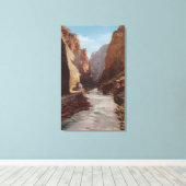Royal Gorge, CO - Uitzicht van Train , rivier Canvas Afdruk (Insitu (Houten vloer))