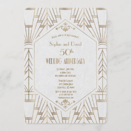 Royal Goud Witte Great Gatsby Huwelijksjubileum Kaart