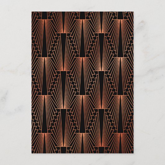 Royal Goud Zwart Great Gatsby Trouwreceptie Informatiekaartje (Achterkant)