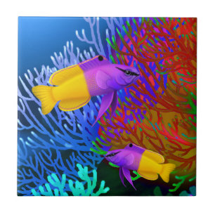 Royal Gramma Coral Reef Fishing Tile Tegeltje