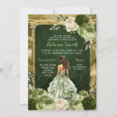 Royal Grand Palace Sage Groene Quinceañera Kaart (Voorkant)