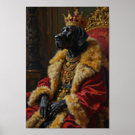 Royal Great Dane Portrait Poster (Voorkant)