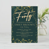 Royal Green 40th Birthday Veertig Uitnodiging (Staand voorkant)