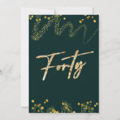 Royal Green 40th Birthday Veertig Uitnodiging (Achterkant)