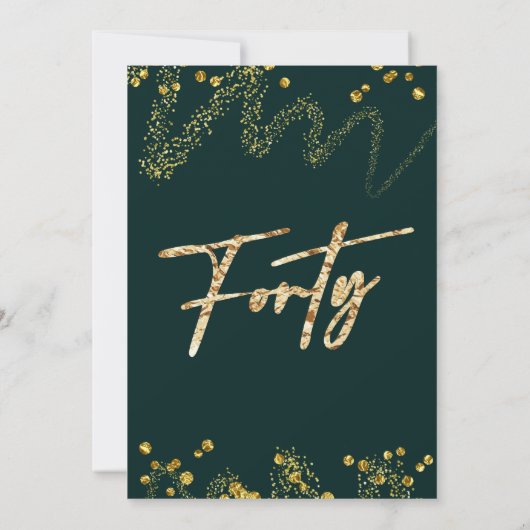 Royal Green 40th Birthday Veertig Uitnodiging (Achterkant)