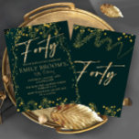 Royal Green 40th Birthday Veertig Uitnodiging<br><div class="desc">Ongelofelijke uitnodiging van 40e vierde verjaardag met gouden glans en gouden versiering Deze uitnodigingen zijn makkelijk te gebruiken en aan te passen en de sjabloon is zo mooi om te worden gedrukt of gedownload.</div>