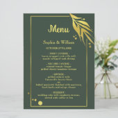 Royal Green Elegant Botanical Modern Wedding Programmakaart (Staand voorkant)