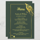 Royal Green Elegant Botanical Modern Wedding Programmakaart (Voorkant / Achterkant)
