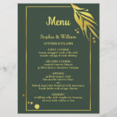 Royal Green Elegant Botanical Modern Wedding Programmakaart (Voorkant)
