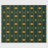  Royal Green en Gold Fret Cadeaupapier (Vlak)