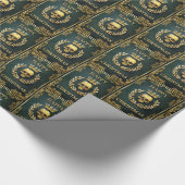 Royal Green & Gold King van de dode kerst Cadeaupapier (Hoek)