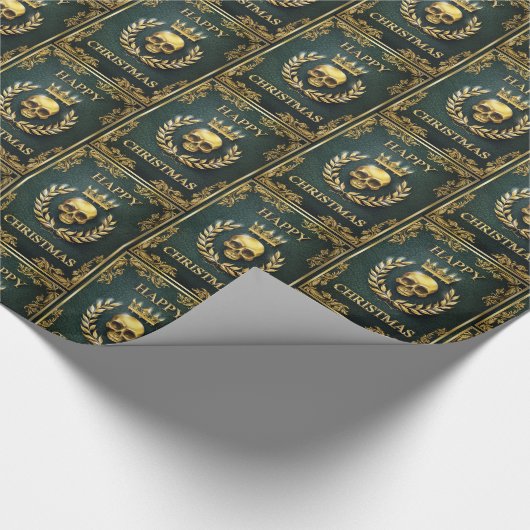 Royal Green & Gold King van de dode kerst Cadeaupapier (Hoek)