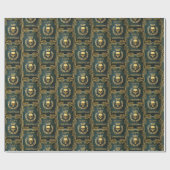 Royal Green & Gold King van de dode kerst Cadeaupapier (Vlak)