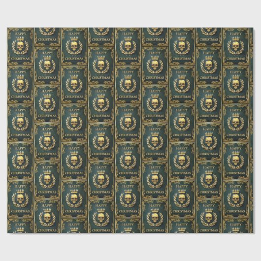 Royal Green & Gold King van de dode kerst Cadeaupapier (Vlak)