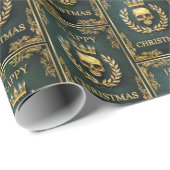 Royal Green & Gold King van de dode kerst Cadeaupapier (Rol Hoek)