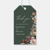 Royal Green Pastel Wildflower Modern Boho Wedding Cadeaulabel (Voorkant)